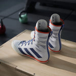 Boxing shoes Adidas Box Hog 4 White-blue 