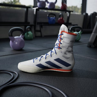 Boxing shoes Adidas Box Hog 4 White-blue 