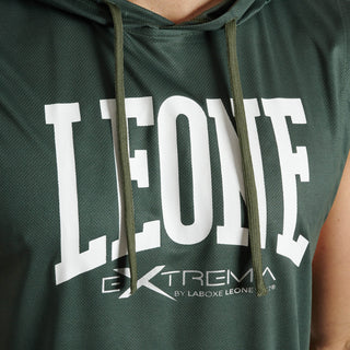 Sleeveless with hood Leone Logo ABX120 Green 