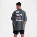 T-shirt Boxraw We Don't Play Boxing Oversize Gray-pink-Combat Arena