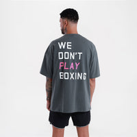 T-shirt Boxraw We Don't Play Boxing Oversize Gray-pink-Combat Arena