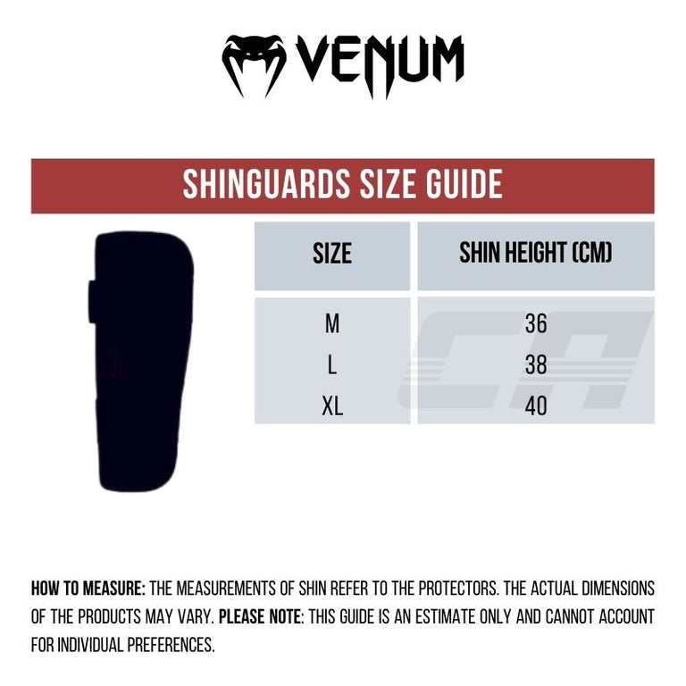 Shinguards Venum Challenger Black White Combat Arena