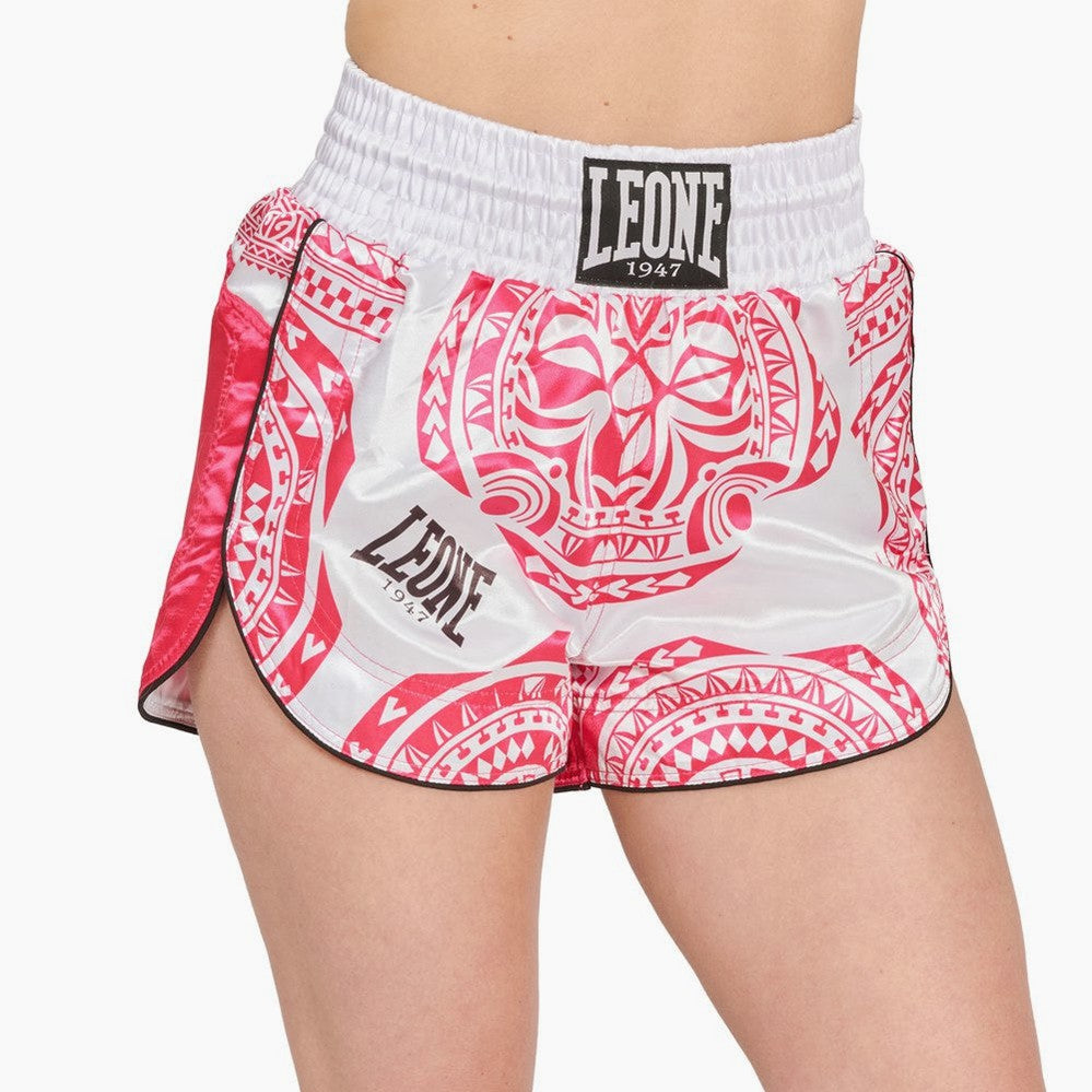 Pantaloncini Kick-Thai Leone 1947 Per Bambine E Ragazze - In Satin, Con Sak Yant Thailandesi, Ispirati Alla Muay Thai