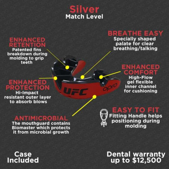 Mouthguard baby Opro X UFC Silver Red-black