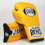 Boxing gloves Cleto Reyes Safetec CB4 Yellow with Laces