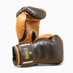 Boxing gloves Di Nardo with Velcro 14 Oz Brown-cognac 